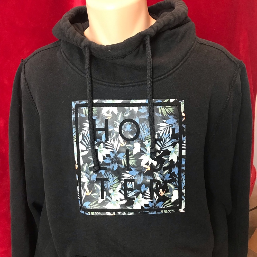 Hollister black hoodie size xl spell out